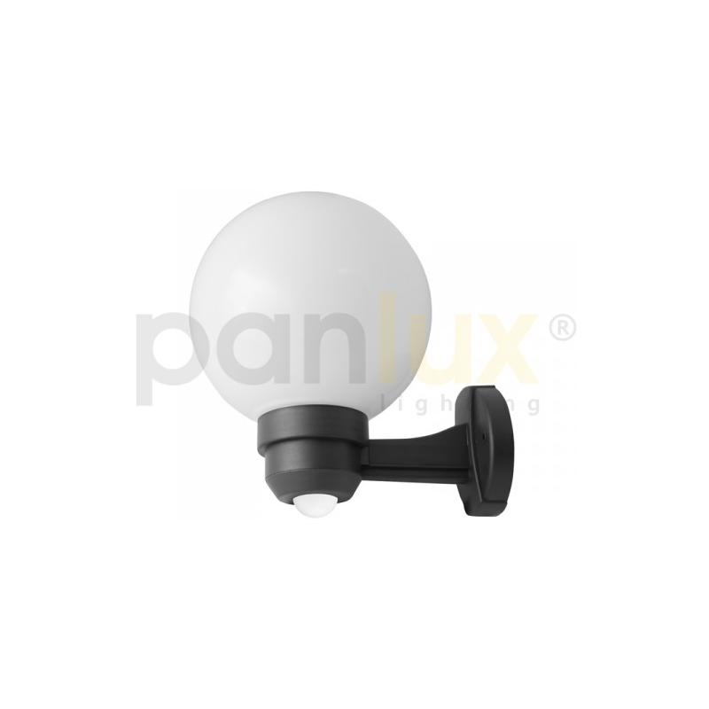 Panlux ZOK-S-20/C PARK S zahradní nástěnné svítidlo na zeď se senzorem, černá - kouřová