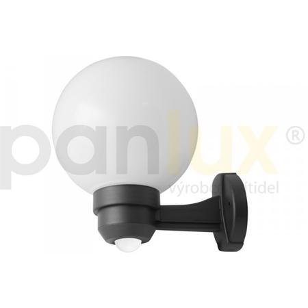 Panlux ZOM-S-20/C PARK S zahradní nástěnné svítidlo na zeď se senzorem, černá - mléčná