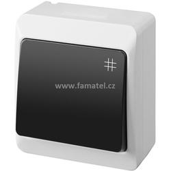Famatel 5338-01 GALATEA IP44 Přepínač křížový č.7 (bílá / kolébka černá)