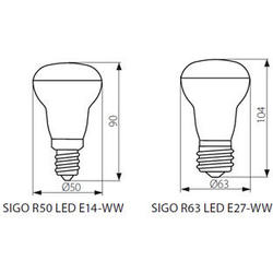 Kanlux 22737 SIGO R63 LED E27-WW   Světelný zdroj LED (nahrazuje kód 22732)