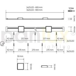 Panlux BL0901/S SET MAYOR SET nábytkové svítidlo 2x25LED - studená bílá