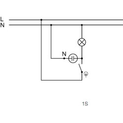Vypínač řazení 1S, 1So (se svorkou N), kolébkový bezšroubový ABB 3559-A21345
