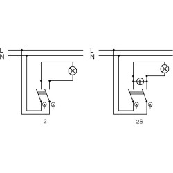 Vypínač řazení 2, 2S (16 A), pro Future linear, Solo (carat), Busch-axcent, kolébkový ABB 2CKA001012A2042