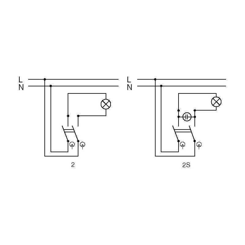 Vypínač řazení 2, 2S (16 A), pro Future linear, Solo (carat), Busch-axcent, kolébkový ABB 2CKA001012A2042