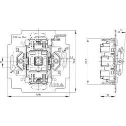 Vypínač řazení 6, 6So, kolébkový bezšroubový ABB 3559-A06345