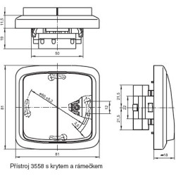 Vypínač řazení 2, 2S, kolébkový šroubový ABB 3558-A02340
