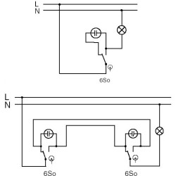 Vypínač kolébkový, řazení 6So (1So) ABB Classic 3553-27289 B1 jasně bílá