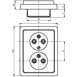 Zásuvka kompletní dvojnásobná ABB Classic 5512C-2349 B1 jasně bílá