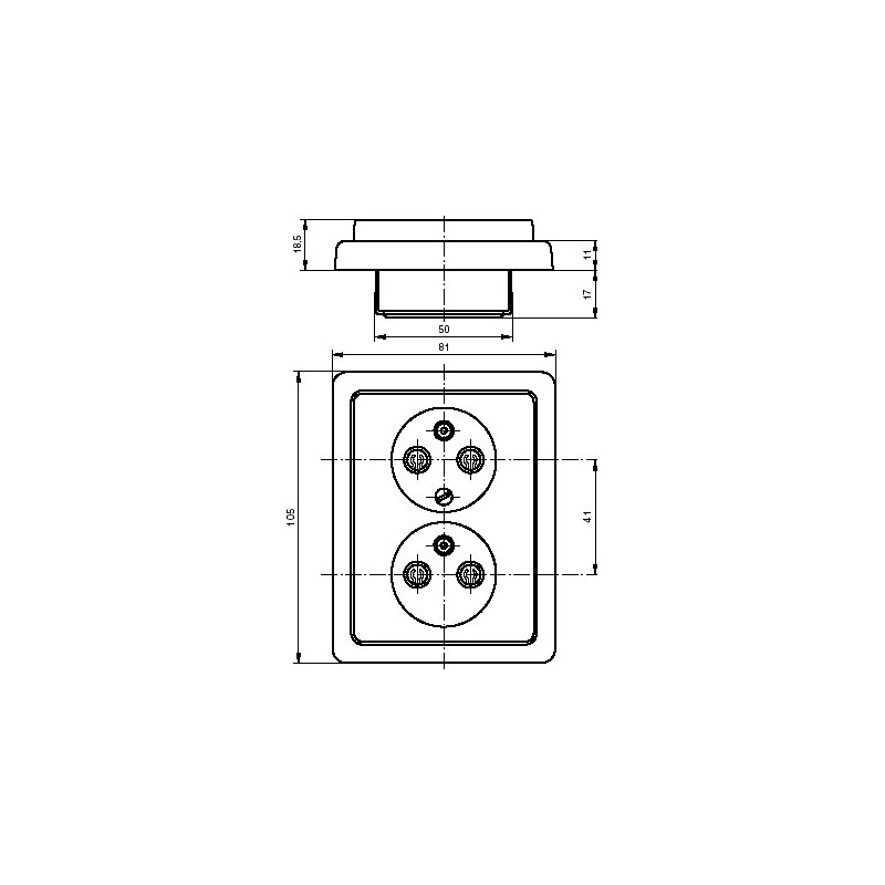 Zásuvka kompletní dvojnásobná ABB Classic 5512C-2349 B1 jasně bílá