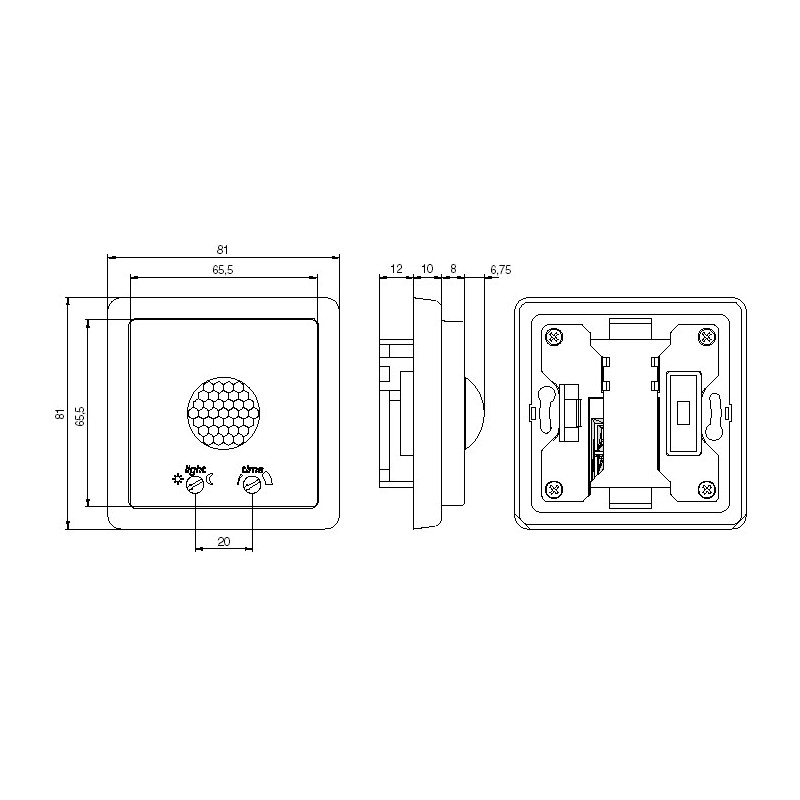 Spínač automatický s kuželovým snímáním, s relé ABB Classic 3299C-C22100 B1 jasně bílá