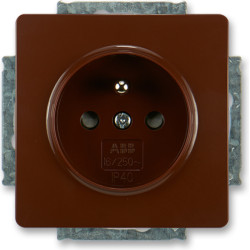 Zásuvka jednonásobná, s clonkami ABB Swing 5518G-A02359 H1 hnědá
