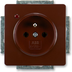 Zásuvka jednonásobná, s ochranou před přepětím ABB Swing 5598G-A02349 H1 hnědá