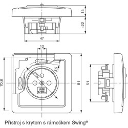 Zásuvka jednonásobná ABB Swing L 5518G-A02349 B1 jasně bílá
