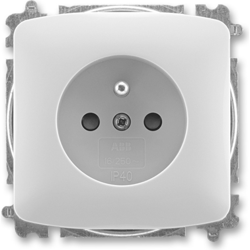 Zásuvka jednonásobná bezšroubová, s clonkami ABB Tango 5519A-A02357 S šedá