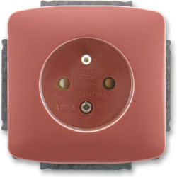 Zásuvka jednonásobná šroubová, s clonkami ABB Tango 5518A-A2359 R2 vřesová červená