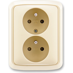 Zásuvka dvojnásobná šroubová, s clonkami ABB Tango 5512A-2359 C slonová kost