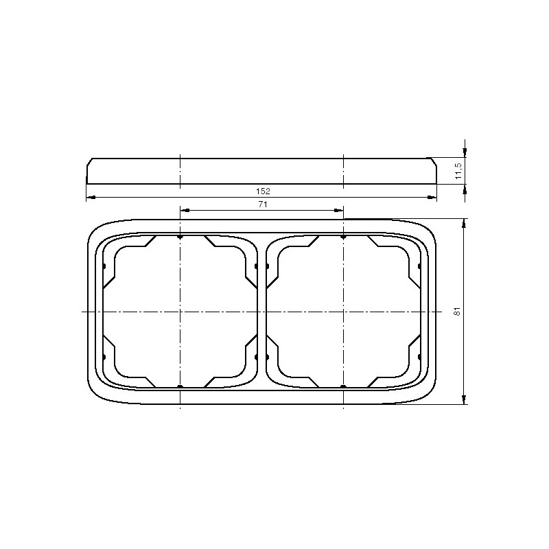Rámeček vodorovný dvojnásobný ABB Tango 3901A-B20 S šedá