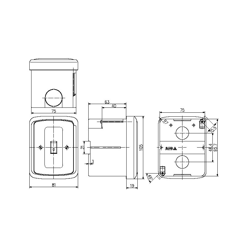 Vypínač páčkový kompletní, řazení 3 ABB Tango 3425A-0344 B bílá