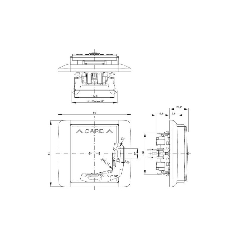 Kryt vypínače kartového ABB Element, Time 3559E-A00700 03 bílá / bílá