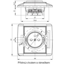 Zásuvka jednonásobná bezšroubová, s clonkami ABB Element 5519E-A02357 04 bílá / ledová šedá