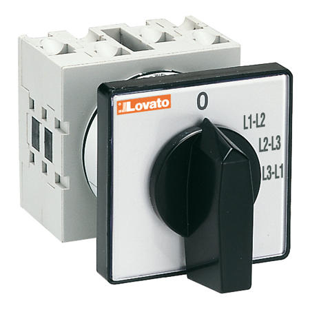 LOVATO Electric GX1698U vačkový spínač GX: 16A/1P, přepínač ampérmetru 0-L1-L2-L3, úhel 90°, čelní montáž