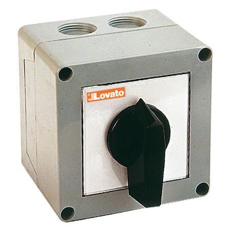 LOVATO Electric GX1611P vačkový spínač GX: 16A/3P, reverzační přepínač 1-0-2, úhel 60°, v krytu