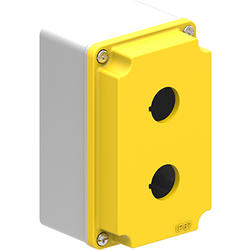 LOVATO Electric LPZM2A5 prázdný kovový kryt ovládací skříně pro 2 ovladače, žluto/šedé provedení