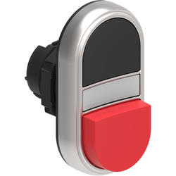 LOVATO Electric LPCBL7212 Dvoutlačítková plastová hlavice černá/červená bez symbolů lícující vystouplý prosvětlený střed