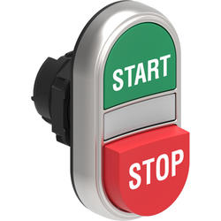 LOVATO Electric LPCBL7233 lačítková plastová hlavice zelená/červená se symboly START-STOP lícující vystouplý prosvětlený střed