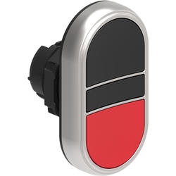 LOVATO Electric LPCB7112 Dvoutlačítková plastová hlavice černá/červená bez symbolů lícující