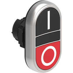 LOVATO Electric LPCB7122 Dvoutlačítková plastová hlavice černá/červená se symboly I-O lícující