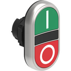LOVATO Electric LPCB7123 Dvoutlačítková plastová hlavice zelená/červená se symboly I-O lícující