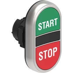 LOVATO Electric LPCB7133 Dvoutlačítková plastová hlavice zelená/červená se symboly START-STOP lícující
