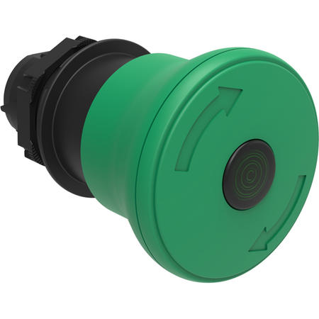 LOVATO Electric LPCBL6643 Plastová hlavice prosvětlovací s hřibovým knoflíkem 40mm zelená