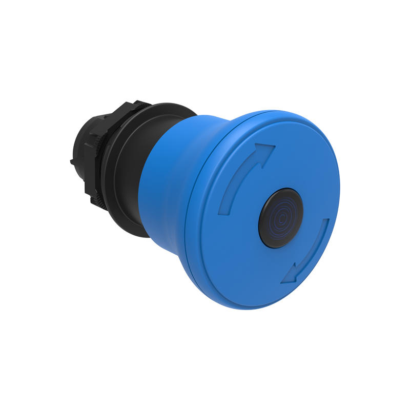 LOVATO Electric LPCBL6646 Plastová hlavice prosvětlovací s hřibovým knoflíkem 40mm modrá