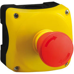 LOVATO Electric LPZP1B503 kompletní ovládací skříň, E-stop/tlačítko LPCB6644, žlutý kryt, dle ČSN/EN/ISO 13850