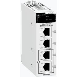 Schneider Electric BMXNOC0401 >Ethernet 10/100 Mb/s, 4*RJ45 (Modbus TCP, Ethernet IP, QoS, RSTP, FDT/DTM), pracovní teplota -25...+70°C