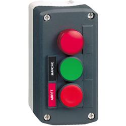 Schneider Electric XALD361B Ovládací skříň třítlačítková, 1 Z - zelená, 1 V- červená, kontrolka