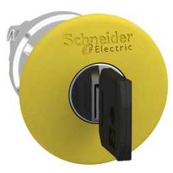 Schneider Electric ZB4BS15 Ovládací hlavice nouzového zastavení s aretací, odblokovat klíčem, žlutá