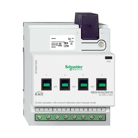 Schneider Electric MTN647595 KNX spínací akční člen REG-K/4x230/16+manuální režim+detekce proudu