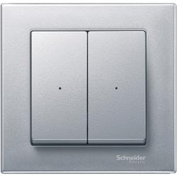 Schneider Electric MTN625260 Kryty pro 2-násobný tlač. modul, Aluminium, System M