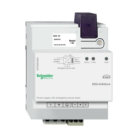 Schneider Electric MTN683890 KNX napájecí zdroj REG-K/640 mA se vstupem pro záložní napájení