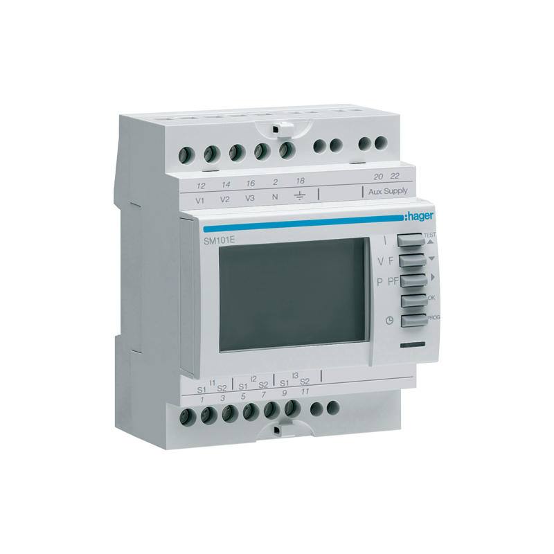 Hager SM101E Multifunkční měřicí přístroj s LCD na DIN