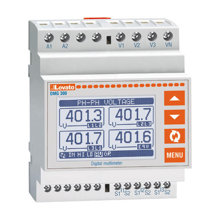 LOVATO Electric DMG300 instalační digitální multimetr s LCD displejem, EXP, OPTIC I/F