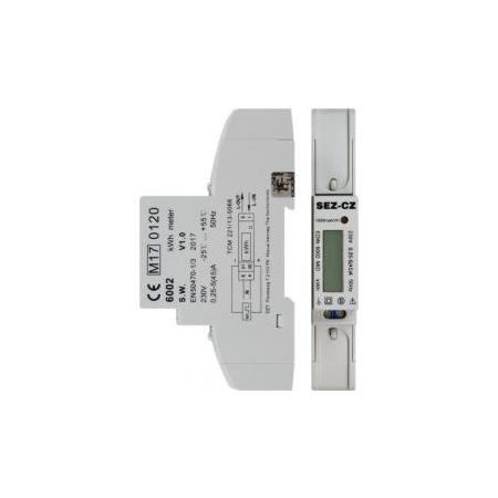 SEZ EDIN 6002 MID Fakturační měřidlo, MID,5-45A, 1-tarif, 1-fázový, LCD displej, 1M/DIN