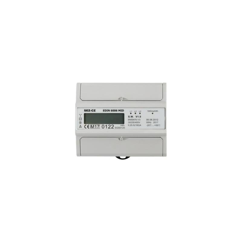 SEZ EDIN 6006 MID Fakturační měřidlo, MID, 5-100A, 1-tarif, 3-fázový, LCD displej, 7M/DIN