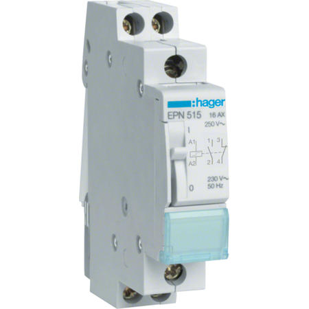 Hager EPN515 Impulsní relé 16A,  1S+1R,  230V AC / 110V DC
