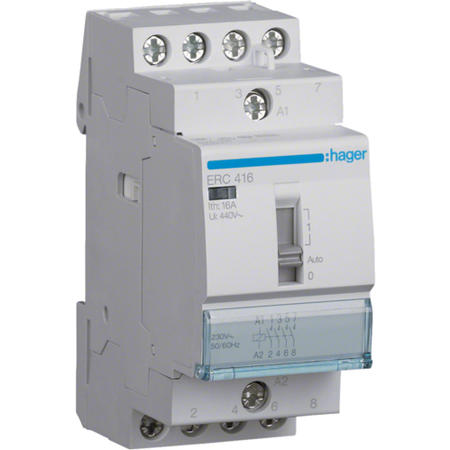 Hager ERC416 Instalační relé 16A,  4S,  230V AC
