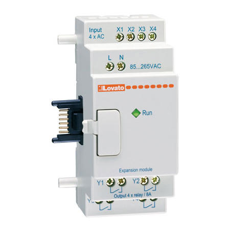 LOVATO Electric LRE04AD024 rozšiřující a komunikační modul pro programovatelné logické relé 4 AN.IMP.24VDC