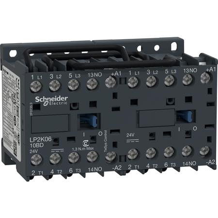 Schneider Electric LP2K0610BD reverzační ministykač 3P 6A AC-3 440V-pomocný kontakt 1Z-cívka 24V DC